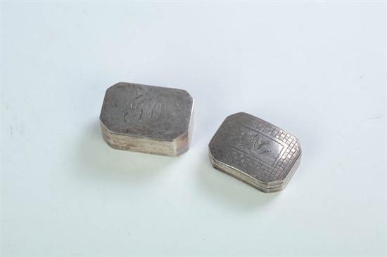 TWO GEORGE III SILVER VINAIGRETTES.