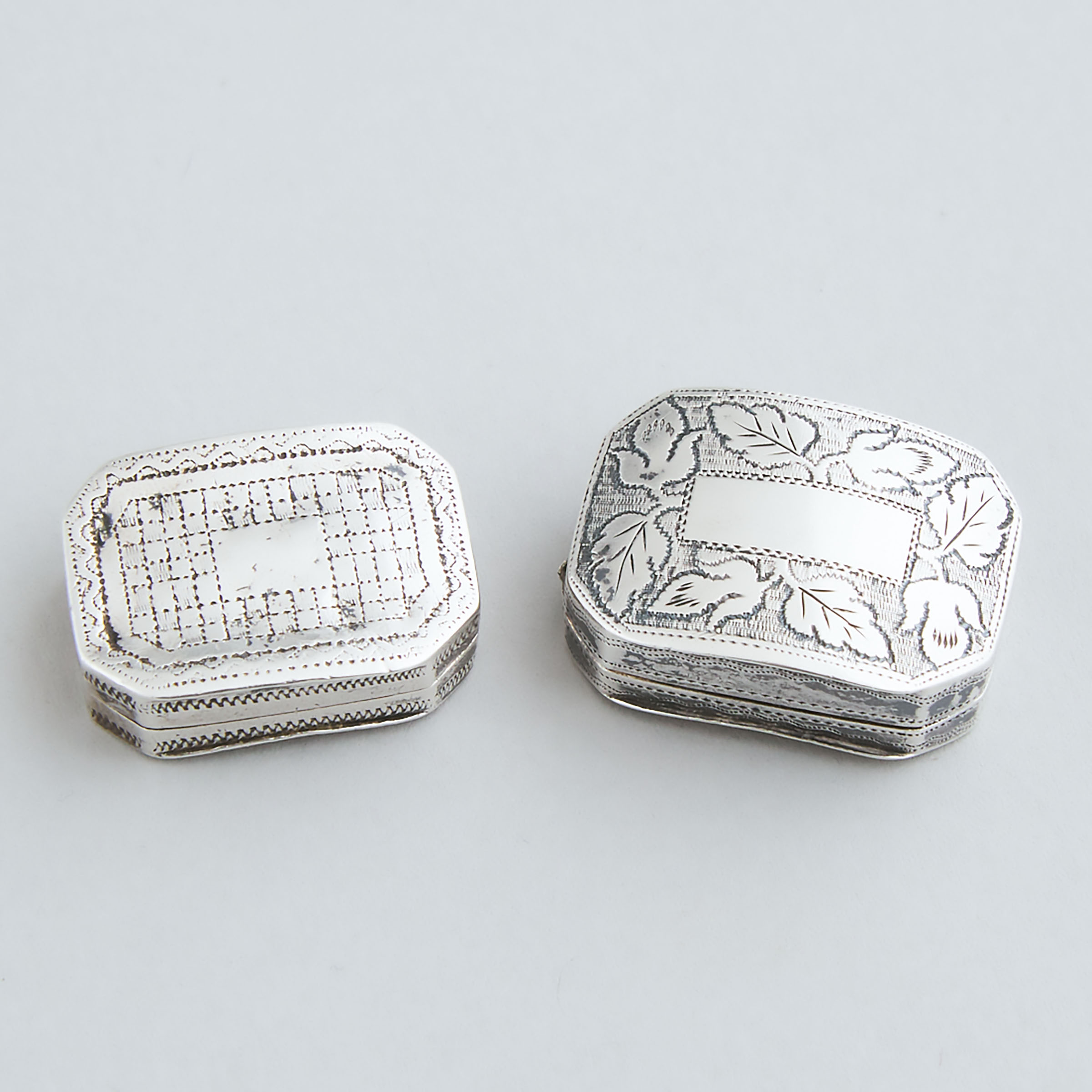 Two George III Silver Vinaigrettes,