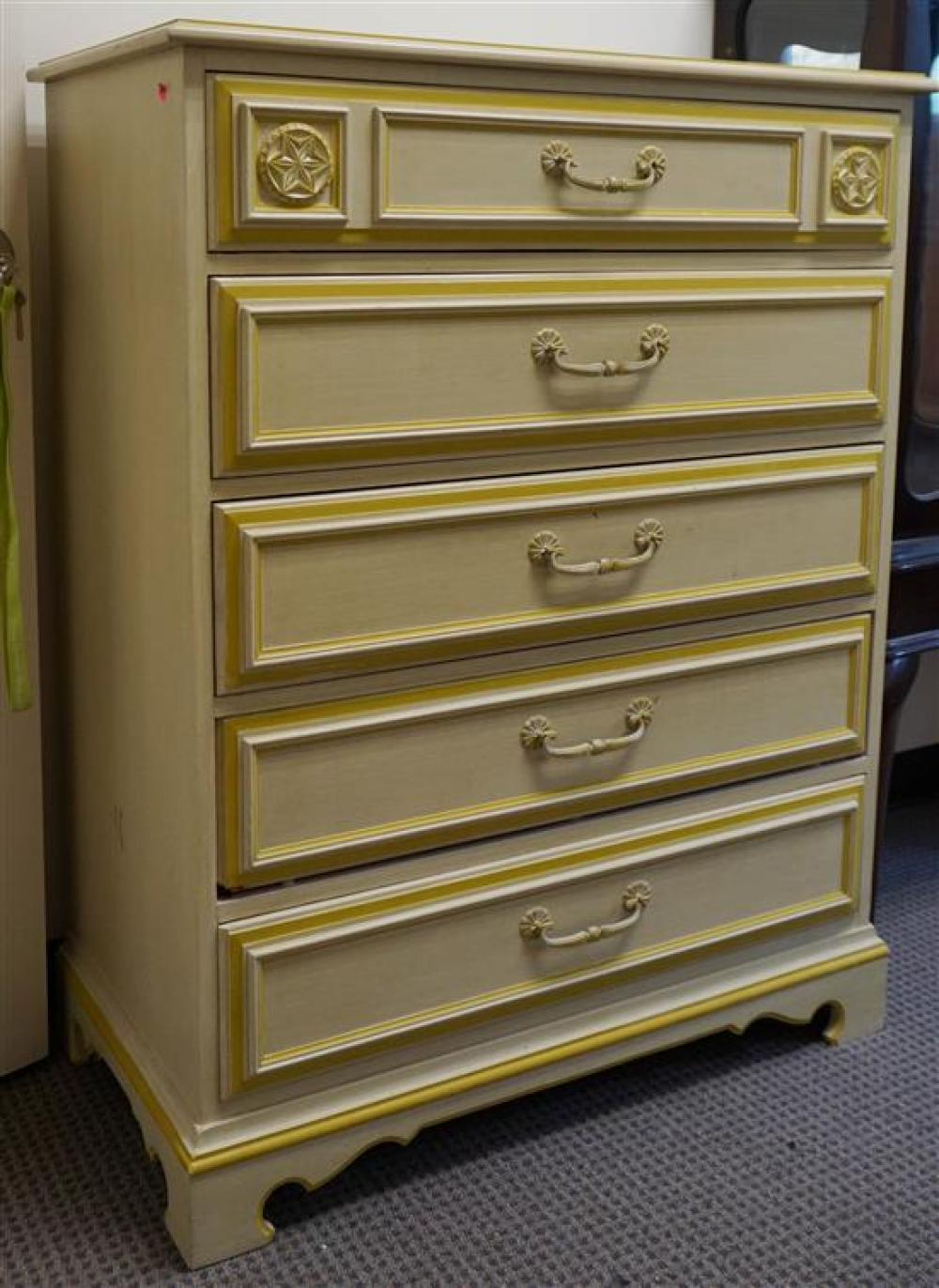 TWO GEORGE III STYLE ENAMEL PAINTED