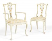 TWO GEORGE III STYLE PAINTED C