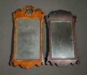 TWO GEORGE III WALNUT MIRRORS