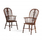 TWO GEORGE III YEW AND ELM HIG
