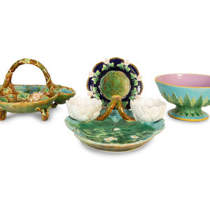 Two George Jones Majolica