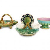 Two George Jones Majolica Stra