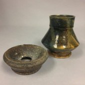 TWO GEORGE OHR ART POTTERY VES