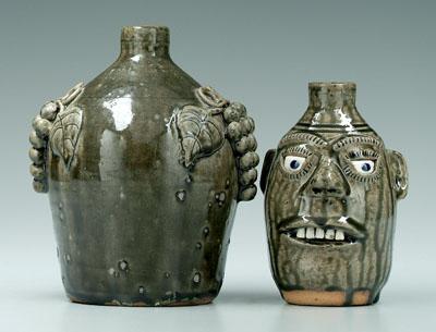 Two Georgia jugs: face jug with