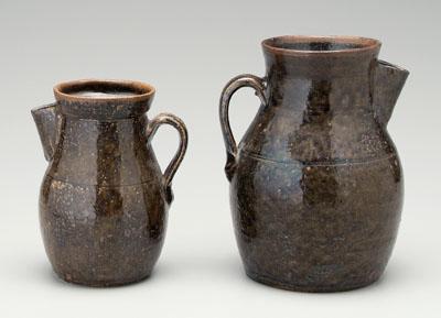 Two Georgia pottery pitchers,