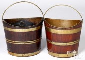 TWO GEORGIAN BRASS BOUND PEAT