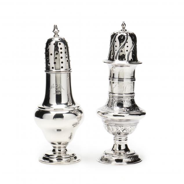 TWO GEORGIAN ERA SILVER SUGAR