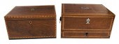 TWO GEORGIAN INLAID MAHOGANY W