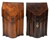 TWO GEORGIAN MAHOGANY KNIFE BO