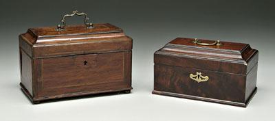 Two Georgian mahogany tea boxes,