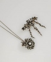 TWO GEORGIAN SILVER AND DIAMON