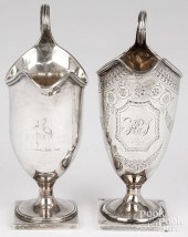 TWO GEORGIAN SILVER HELMET CRE