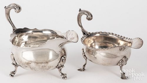 TWO GEORGIAN SILVER SAUCE