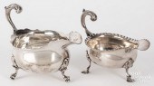 TWO GEORGIAN SILVER SAUCE BOAT