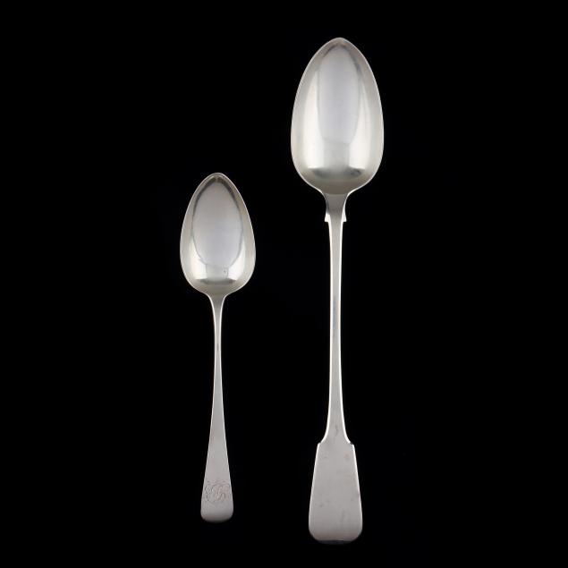 TWO GEORGIAN SILVER SERVING