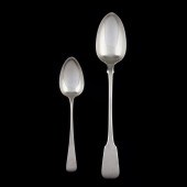 TWO GEORGIAN SILVER SERVING SP