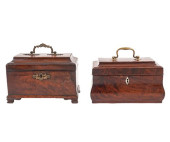 TWO GEORGIAN TEA CADDIES<br>Tw