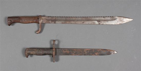 Two German and American bayonets