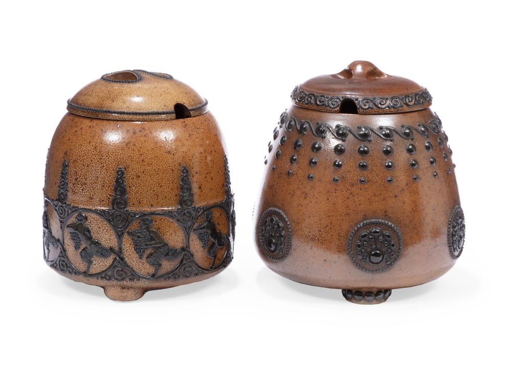 TWO GERMAN ART NOUVEAU STONEWARE