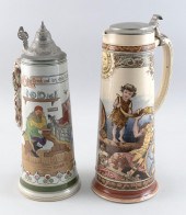 TWO GERMAN BEER STEINS EARLY 2
