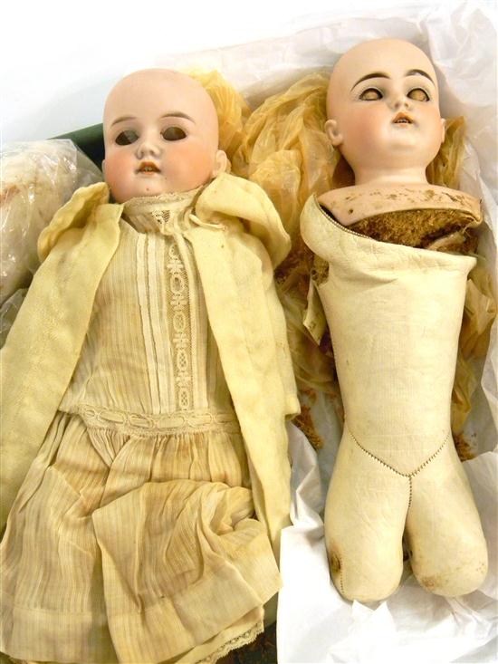 Two German bisque dolls: 16''