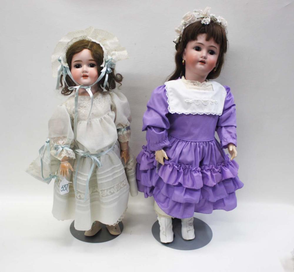 TWO GERMAN BISQUE DOLLS,