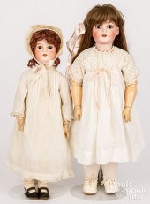 TWO GERMAN BISQUE HEAD DOLLSTw