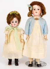 TWO GERMAN BISQUE HEAD DOLLSTw