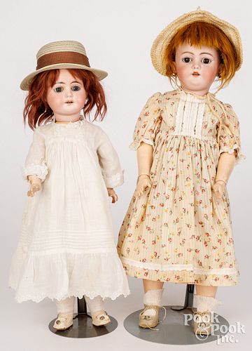 TWO GERMAN BISQUE HEAD DOLLSTwo