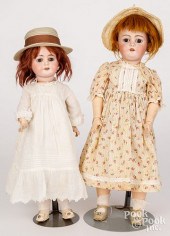 TWO GERMAN BISQUE HEAD DOLLSTw