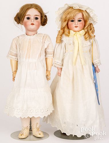 TWO GERMAN BISQUE HEAD DOLLSTwo