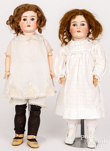 TWO GERMAN BISQUE HEAD DOLLSTwo