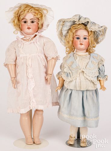TWO GERMAN BISQUE HEAD DOLLSTwo