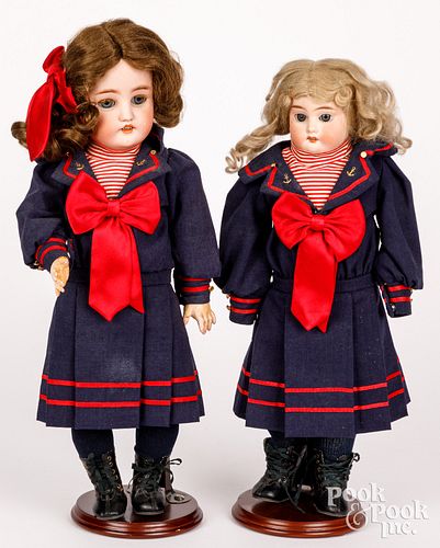 TWO GERMAN BISQUE HEAD DOLLSTwo