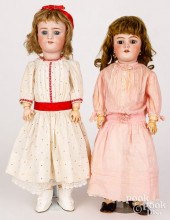 TWO GERMAN BISQUE HEAD DOLLSTw