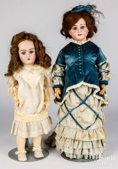 TWO GERMAN BISQUE HEAD DOLLSTw