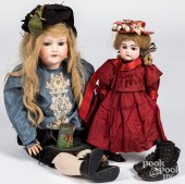TWO GERMAN BISQUE HEAD DOLLSTw