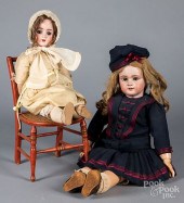 TWO GERMAN BISQUE HEAD DOLLSTw
