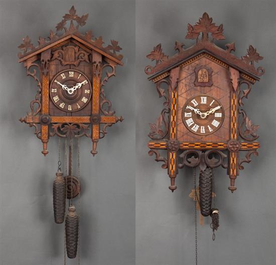 Two German Black Forest carved