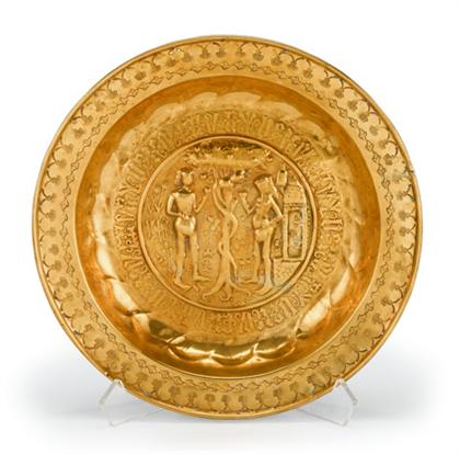 Two German brass alms dishes   