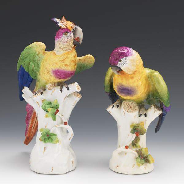 TWO GERMAN PORCELAIN BIRDS  One