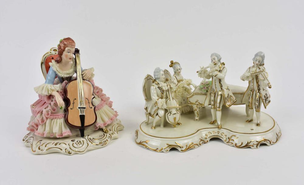 TWO GERMAN PORCELAIN CRINOLINE