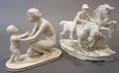 TWO GERMAN PORCELAIN FIGURAL G