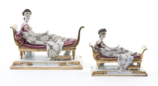 Two German Porcelain Figures each