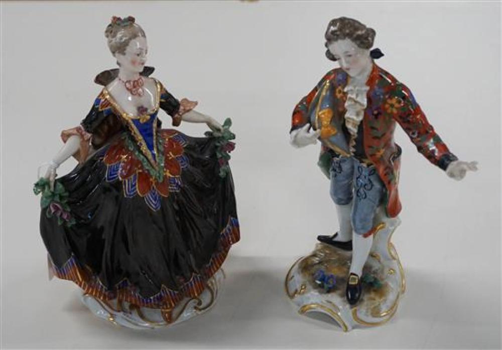 TWO GERMAN PORCELAIN FIGURES OF A