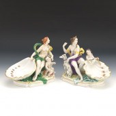 TWO GERMAN PORCELAIN GROUPINGS