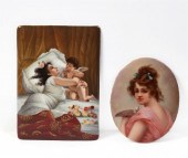 TWO GERMAN PORCELAIN PLAQUESTw