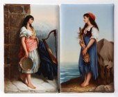 TWO GERMAN PORCELAIN PLAQUESTw